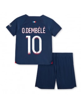 Otroški Nogometna dresi replika Paris Saint-Germain Ousmane Dembele #10 Domači 2023-24 Kratek rokav (+ hlače)